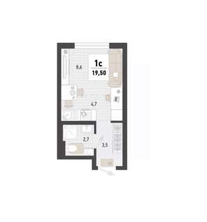 Студия квартира, вторичка, 20м2, 8/15 этаж