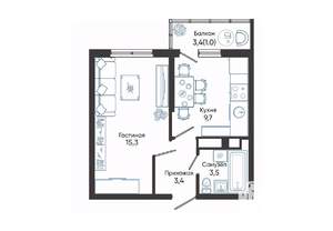 1-к квартира, вторичка, 33м2, 6/24 этаж