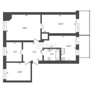 4-к квартира, вторичка, 92м2, 3/4 этаж