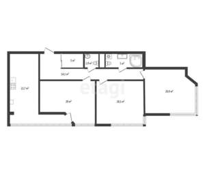 3-к квартира, вторичка, 101м2, 5/8 этаж