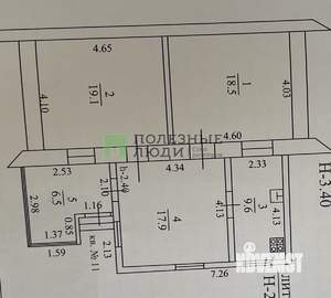 3-к квартира, вторичка, 72м2, 1/1 этаж