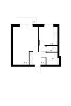 1-к квартира, вторичка, 38м2, 8/9 этаж