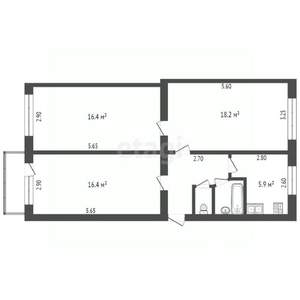 3-к квартира, вторичка, 66м2, 4/5 этаж