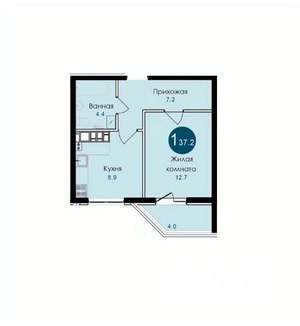 1-к квартира, вторичка, 37м2, 5/14 этаж
