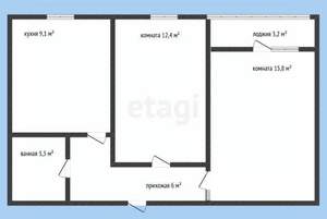 2-к квартира, вторичка, 47м2, 1/5 этаж