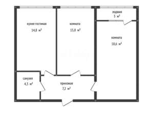 2-к квартира, вторичка, 64м2, 11/20 этаж