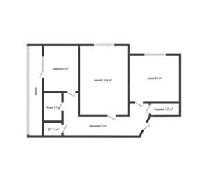 2-к квартира, вторичка, 51м2, 4/9 этаж