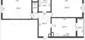 2-к квартира, вторичка, 69м2, 9/16 этаж