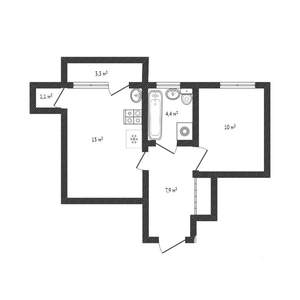 1-к квартира, вторичка, 44м2, 3/21 этаж