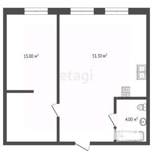 2-к квартира, вторичка, 74м2, 4/4 этаж