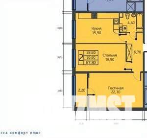 2-к квартира, вторичка, 67м2, 10/20 этаж