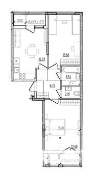 2-к квартира, вторичка, 64м2, 7/9 этаж