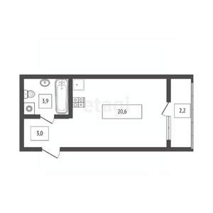 Студия квартира, вторичка, 27м2, 19/20 этаж