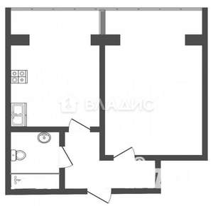 1-к квартира, вторичка, 43м2, 2/6 этаж