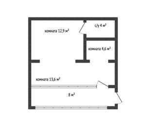 3-к квартира, вторичка, 58м2, 1/5 этаж