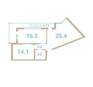 2-к квартира, вторичка, 66м2, 8/8 этаж