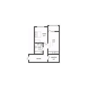 1-к квартира, вторичка, 54м2, 12/16 этаж