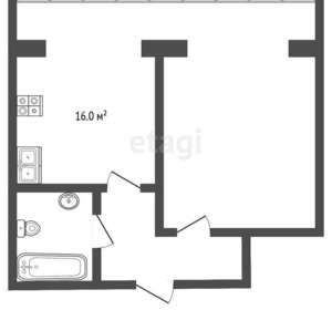 1-к квартира, вторичка, 43м2, 2/6 этаж