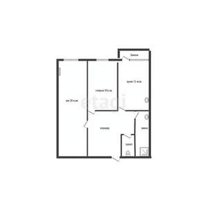 2-к квартира, вторичка, 57м2, 12/16 этаж