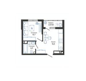 1-к квартира, вторичка, 33м2, 16/24 этаж