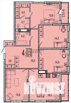 4-к квартира, вторичка, 111м2, 23/24 этаж