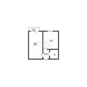 1-к квартира, вторичка, 37м2, 3/3 этаж