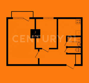 2-к квартира, вторичка, 46м2, 2/9 этаж