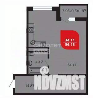 1-к квартира, сданный дом, 56м2, 16/16 этаж
