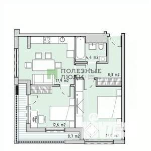 2-к квартира, вторичка, 69м2, 3/18 этаж