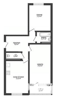 2-к квартира, вторичка, 61м2, 8/16 этаж