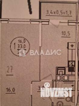 1-к квартира, вторичка, 33м2, 10/20 этаж