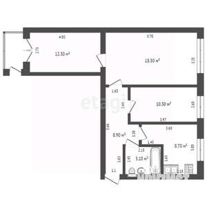 3-к квартира, вторичка, 62м2, 2/9 этаж