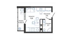 Студия квартира, вторичка, 22м2, 19/24 этаж