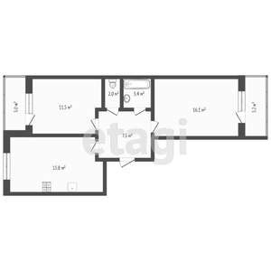 2-к квартира, сданный дом, 56м2, 22/25 этаж