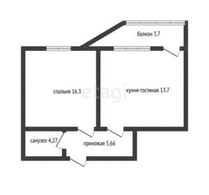 1-к квартира, вторичка, 40м2, 7/14 этаж