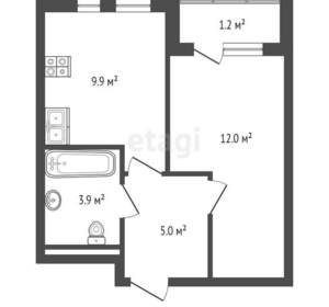 1-к квартира, вторичка, 32м2, 15/16 этаж