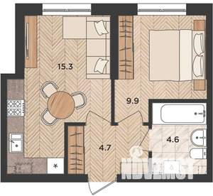 1-к квартира, вторичка, 35м2, 6/24 этаж