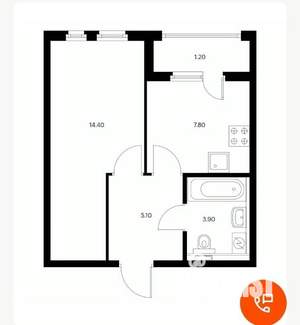 1-к квартира, вторичка, 32м2, 17/20 этаж