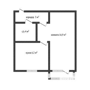 1-к квартира, вторичка, 32м2, 4/4 этаж