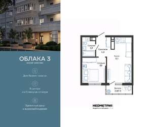 1-к квартира, вторичка, 37м2, 21/23 этаж