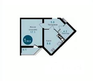1-к квартира, вторичка, 40м2, 14/14 этаж