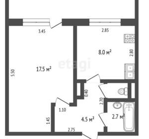 1-к квартира, вторичка, 34м2, 2/9 этаж