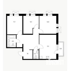 3-к квартира, сданный дом, 79м2, 9/24 этаж