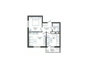 2-к квартира, вторичка, 44м2, 24/24 этаж