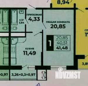 1-к квартира, вторичка, 42м2, 5/12 этаж