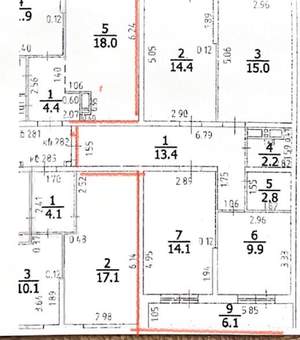 3-к квартира, вторичка, 72м2, 18/24 этаж