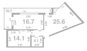 2-к квартира, вторичка, 73м2, 7/8 этаж