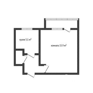 1-к квартира, вторичка, 26м2, 2/3 этаж