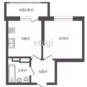1-к квартира, вторичка, 30м2, 9/24 этаж