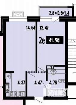 1-к квартира, вторичка, 43м2, 13/18 этаж